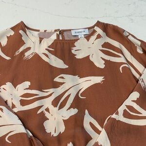 Evereve Brown and Cream Floral Blouse